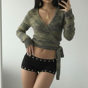 Cotton On space knit wrap front sweater